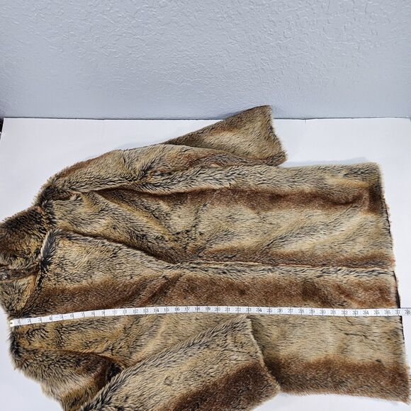 PECAOCUN Faux Fur Coat Brown Tan Plush Long Jacket 3XL Fits Like Women’s XL - Picture 12 of 12